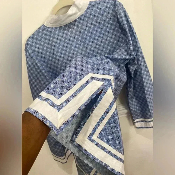 Nicoblu Capri Short Tunic Blue White Porcelain Size Large - Picture 5 of 9